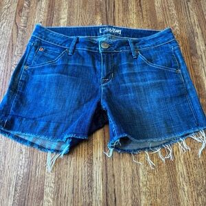 Hudson Jeans Cut Off Jean Shorts w/ Signature Flap Pockets Size 28 Blue Label